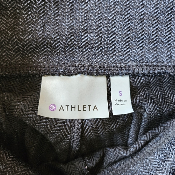 EUC Athleta Herringbone Metro High Waist Leggings Navy Blue Black Pockets Small - Picture 9 of 15